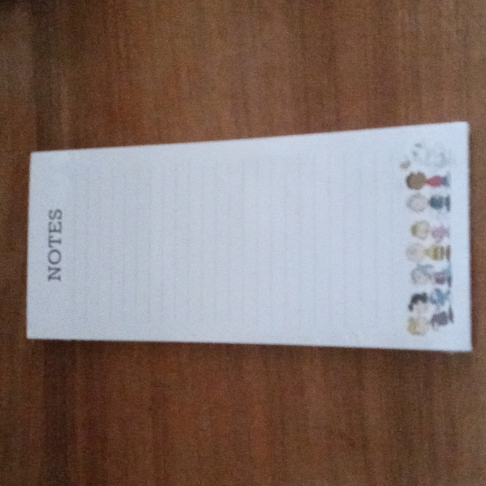 Peanuts note pad